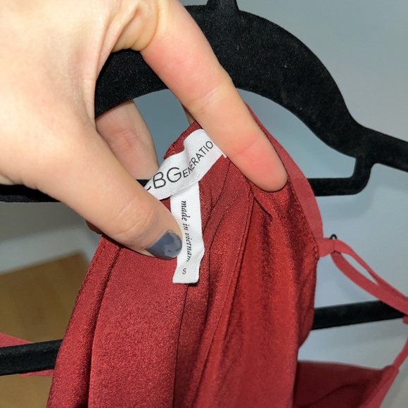 BCBGeneration Ruffled Slip Dress - Red - Size Small - Picture 4 of 7